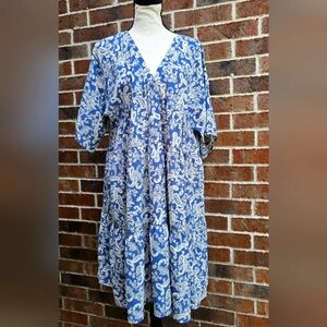 Blue and White Paisley Dress
